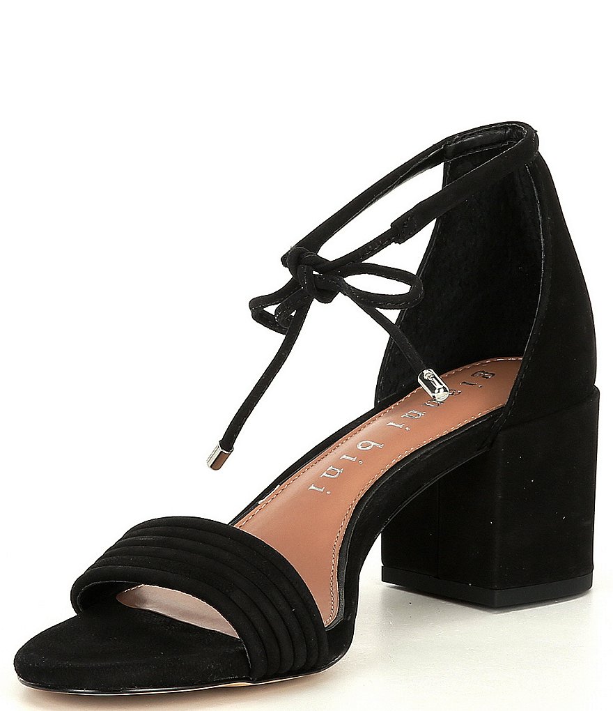 Gianni Bini Rhiaann Suede Ankle Tie Block Heel Sandals
