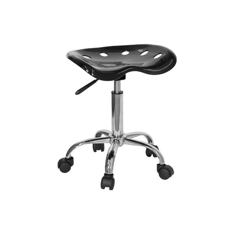 Vibrant Black Tractor Seat and Chrome Stool