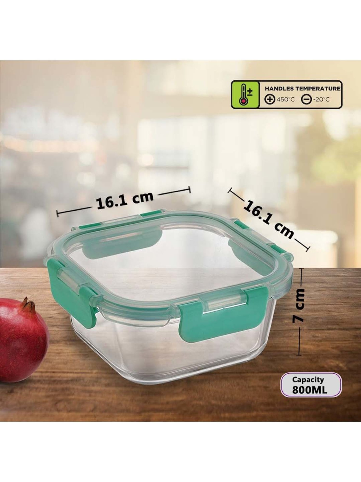 Allo Borosilicate Glass Containers with Lids Microwave Safe Container for Glass Storage Containers
