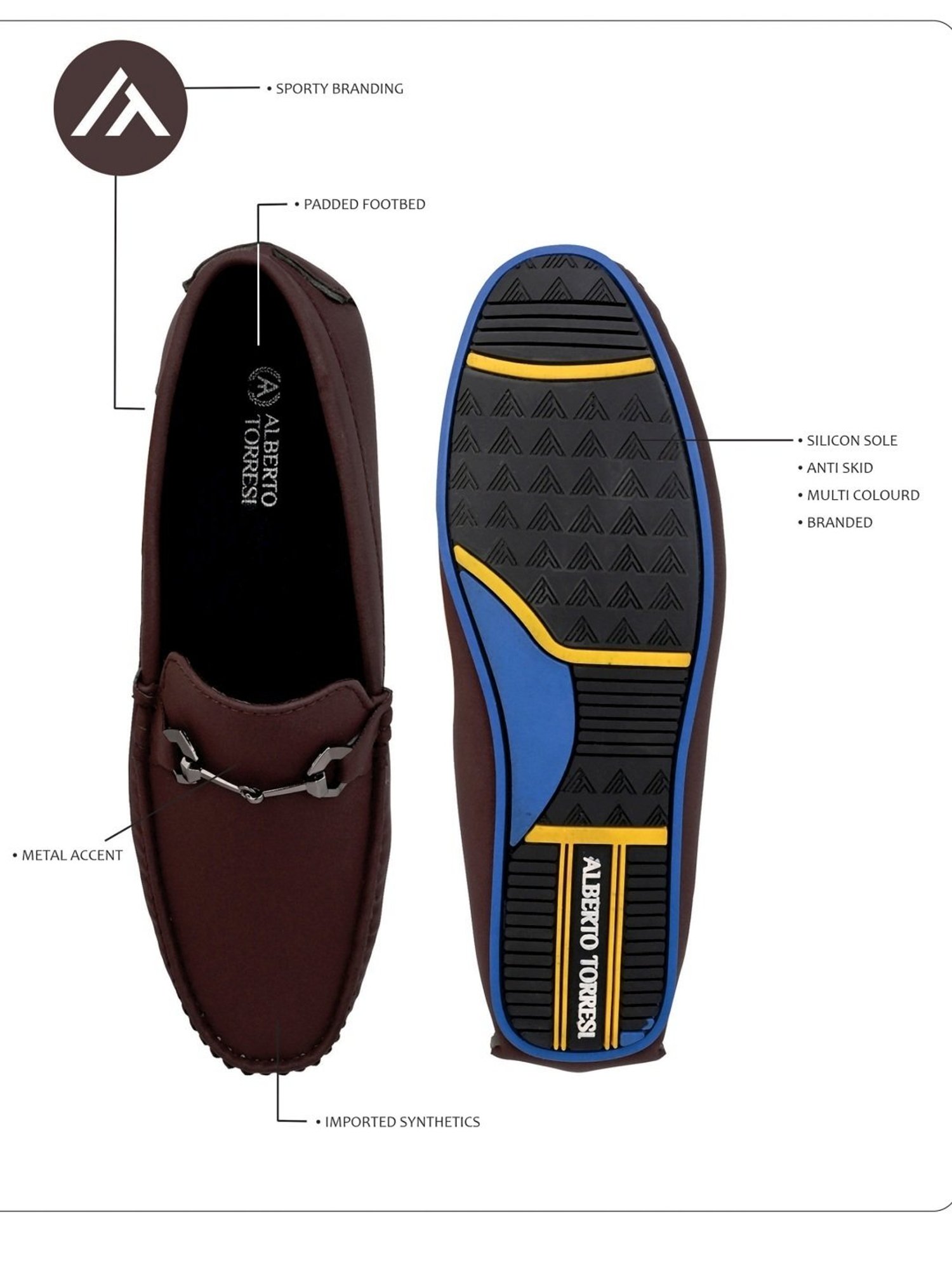 Alberto Torresi Men's Brown Casual Loafers