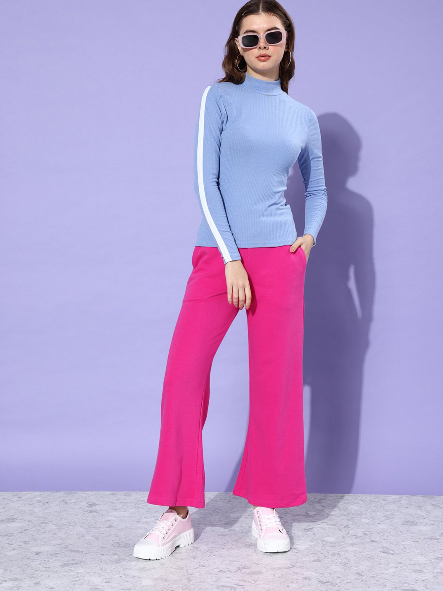 Dillinger Pink Fleece Regular Fit High Rise Trackpants