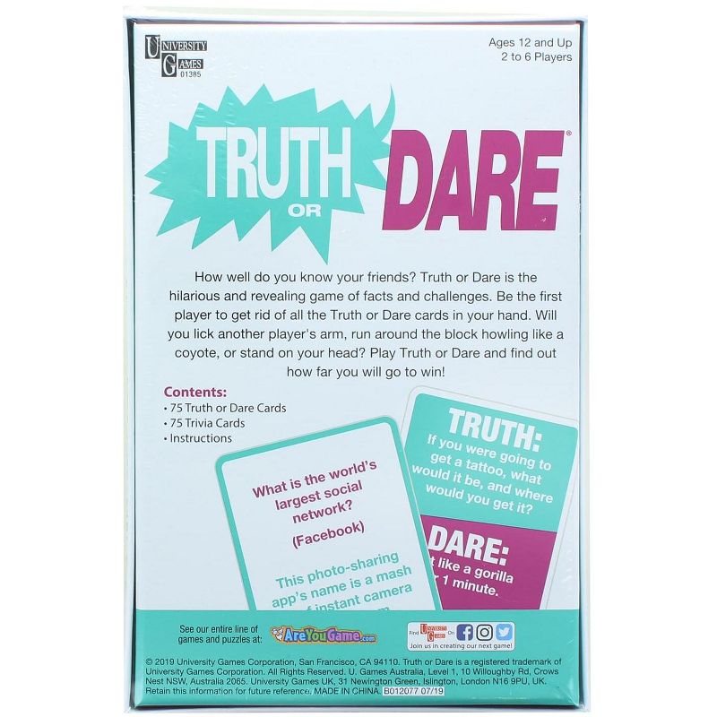 University Games Truth or Dare Adult Party Game | For 2-6 Players Game