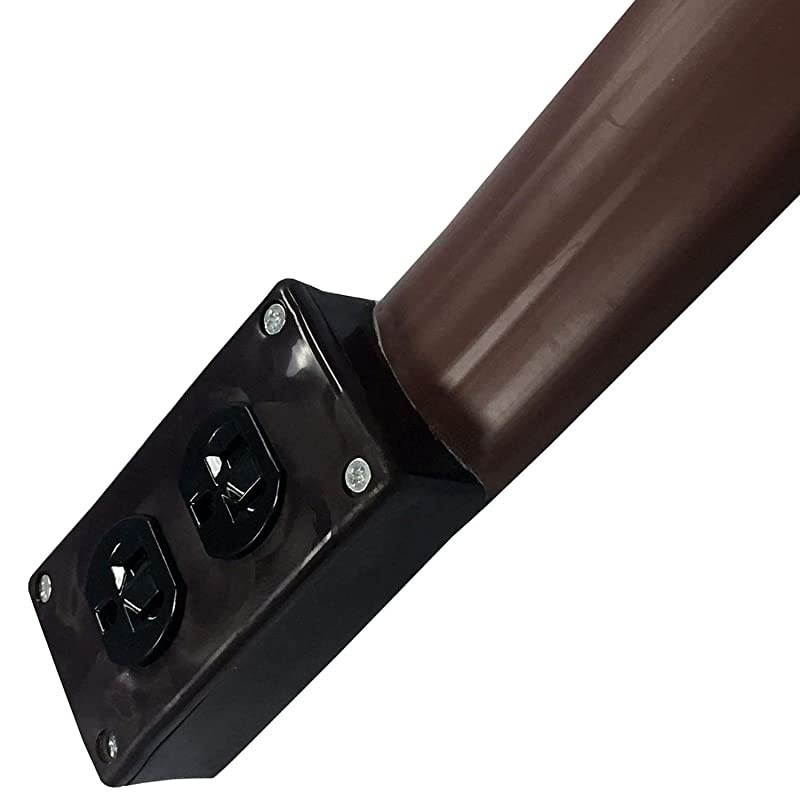 Lay Flat Electrical Power Extension Cord Duplex Receptacle Cable Protector 5 Feet Brown