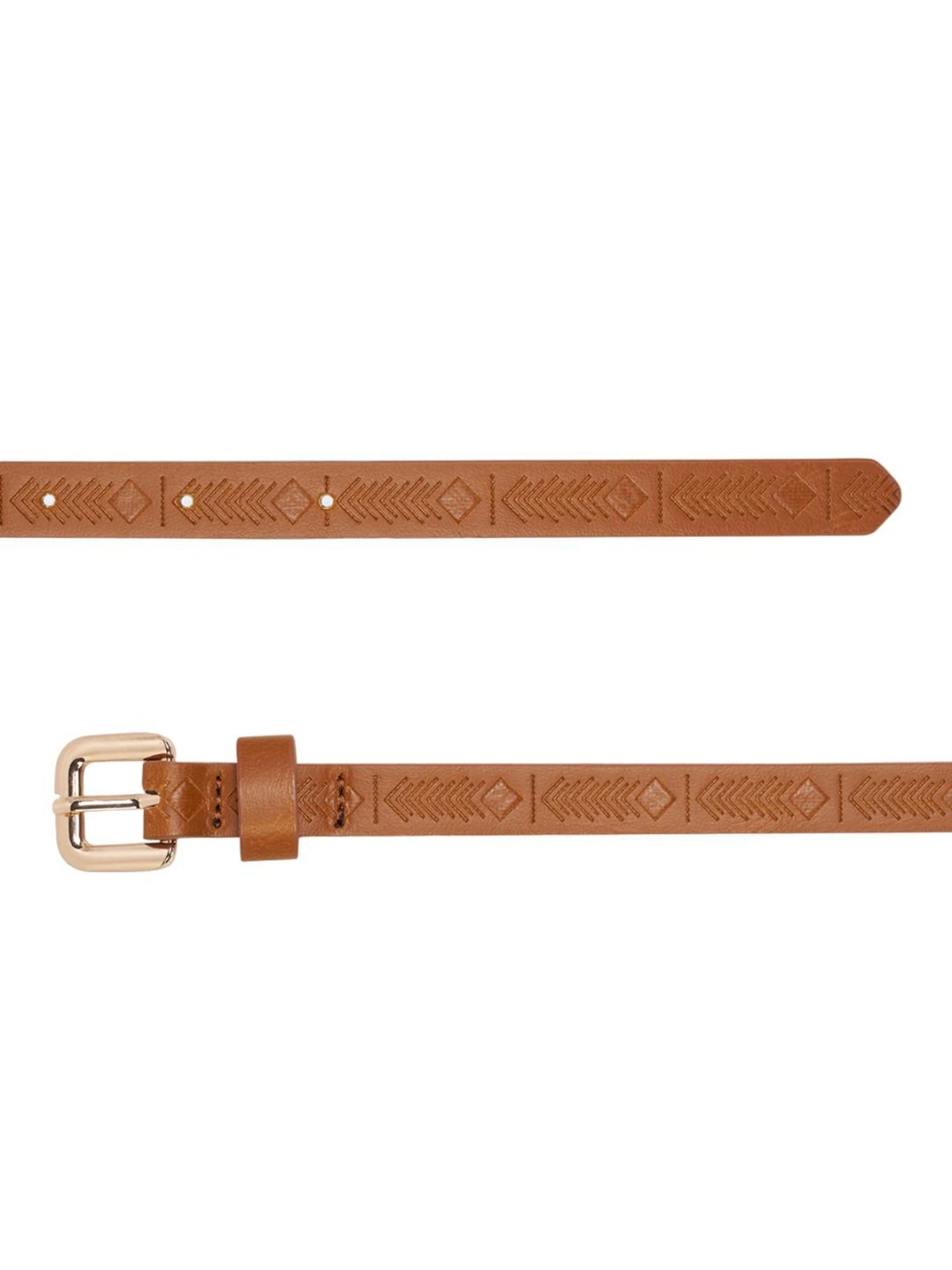 Hidesign Mariko Brown Solid Leather Narrow Belt