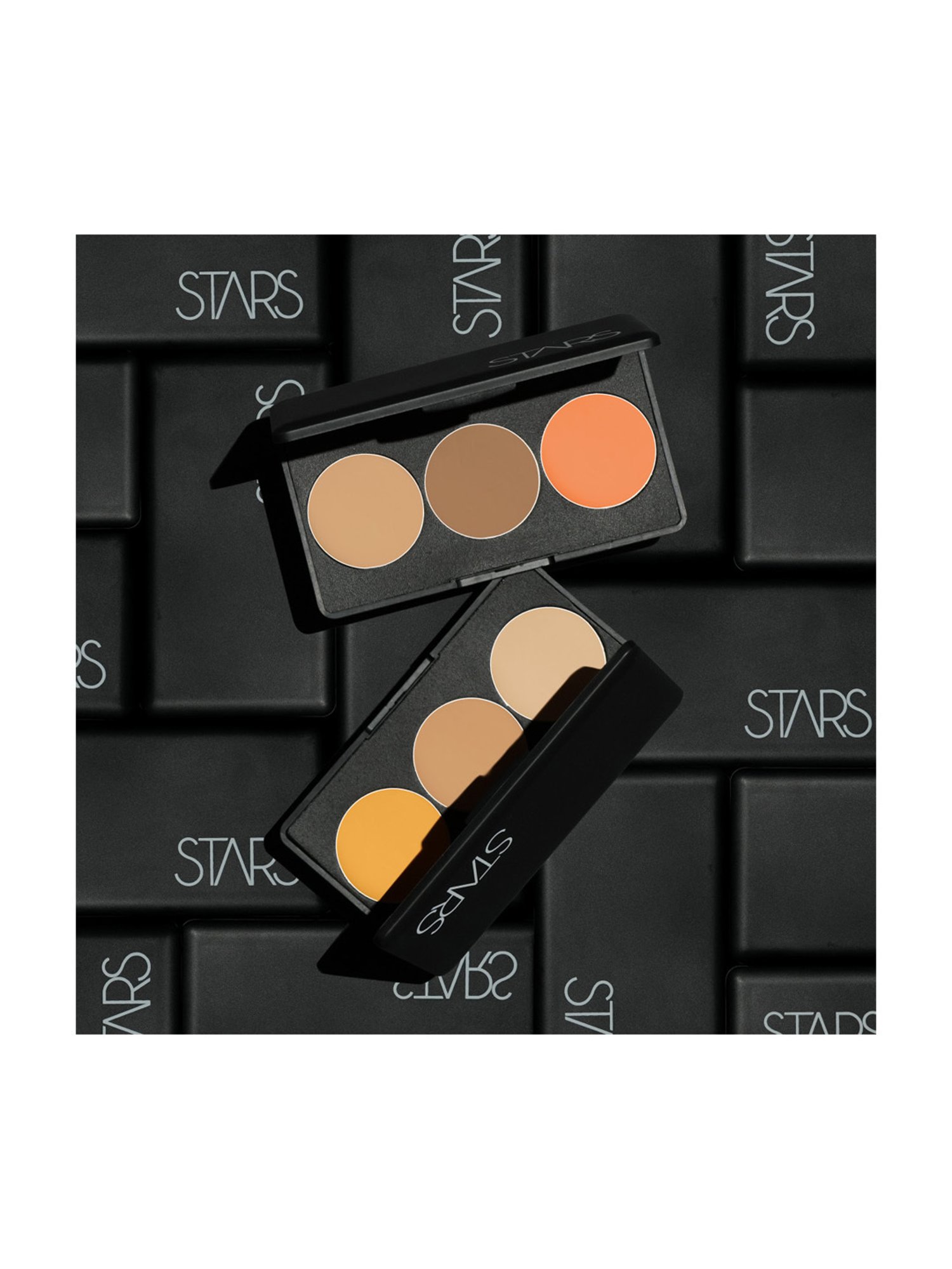 Stars Cosmetics 3 Colors Light, Medium, Yellow Corrector Makeup Concealer Palette Cream - 15 gm