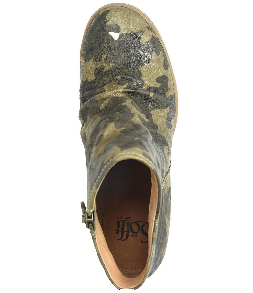 Sofft Siri Waterproof Suede Camouflage Wedge Ankle Boots
