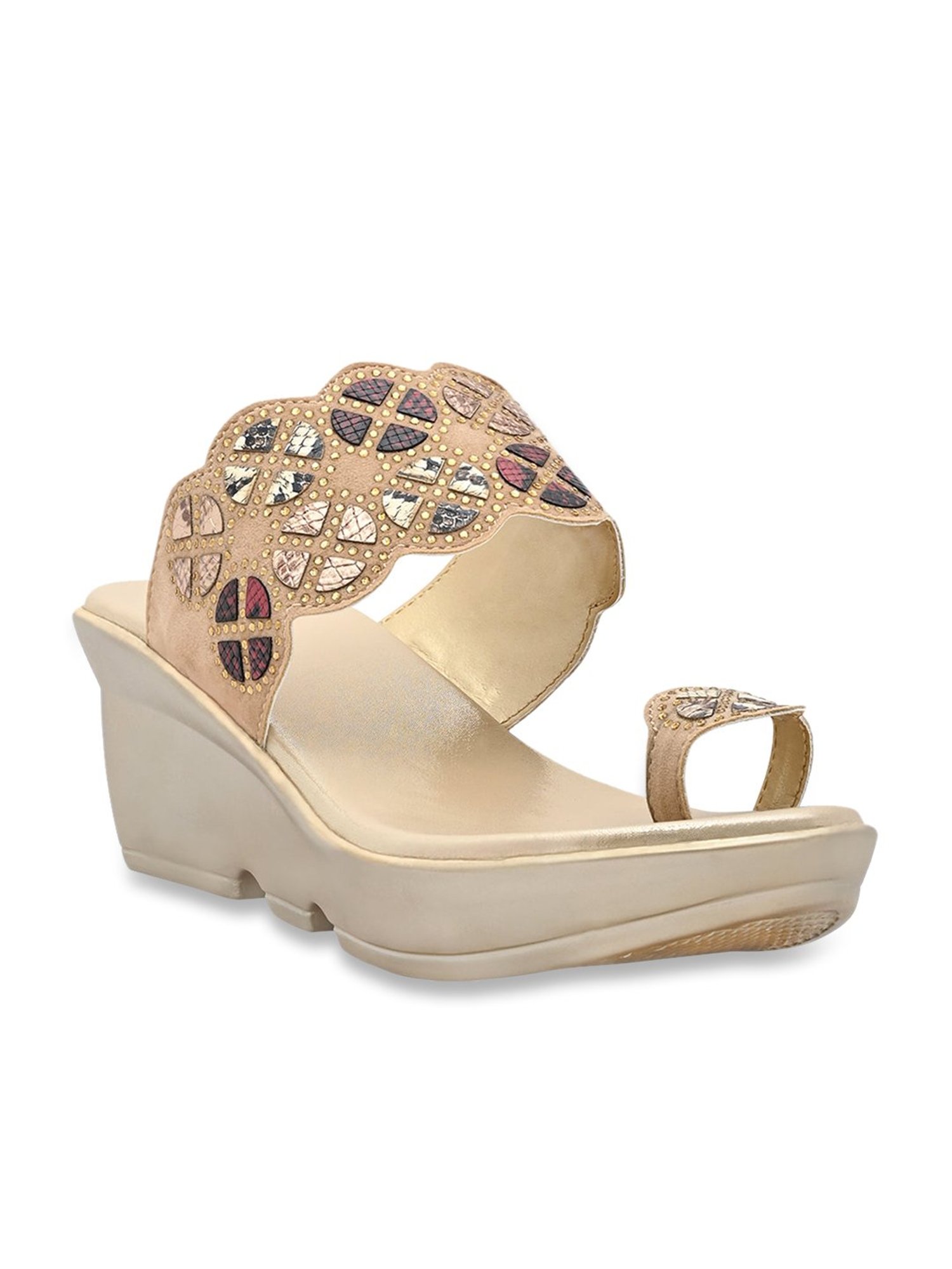 Jove Women's Golden Toe Ring Wedges