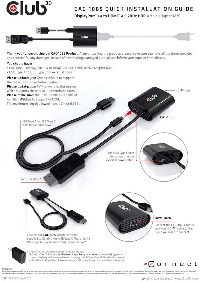 DP1.4 TO HDMI 2.1 4K 120HZ M/F DP 1.4 TO HDMI 4K 120HZ ADAPTER