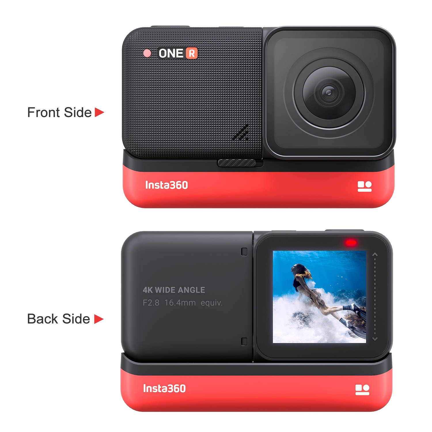 Insta360 ONE R 4K Edition Anti-shake Sports Action Camera 4K Wide Angle Lens Supports FlowState Stabilization 5M Body Waterproof Hyperlapse Voice Control Slow Motion Night Shot HDR Photo Video