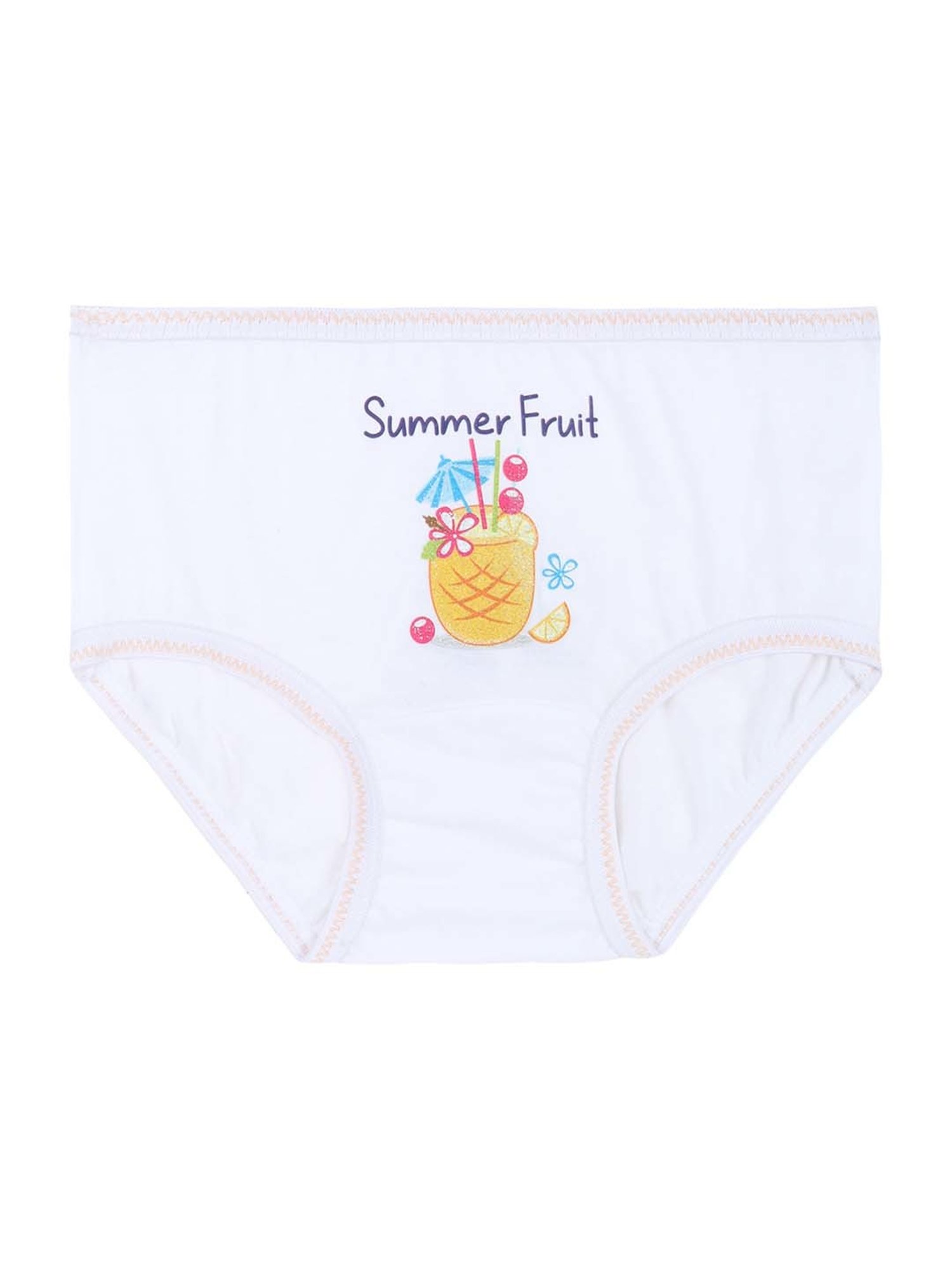 Dyca Kids White Cotton Printed Panties (Pack of 6)
