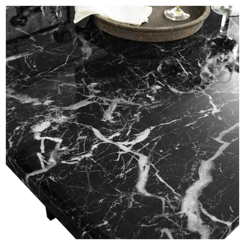 4pc Faux Marble Counter Height Dining Set Black - Dorel Living