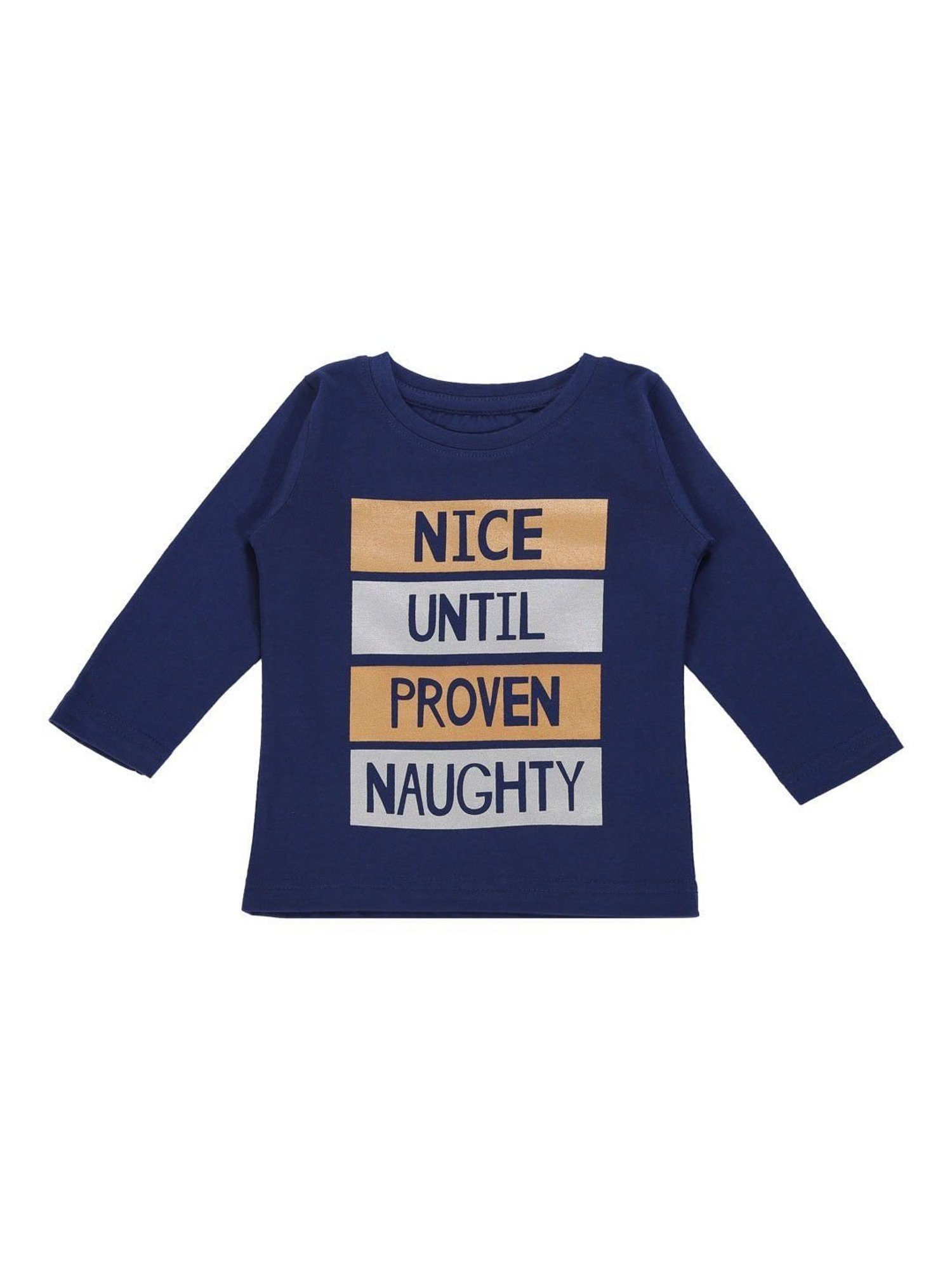 Bodycare Kids Navy Printed Full Sleeves T-Shirt