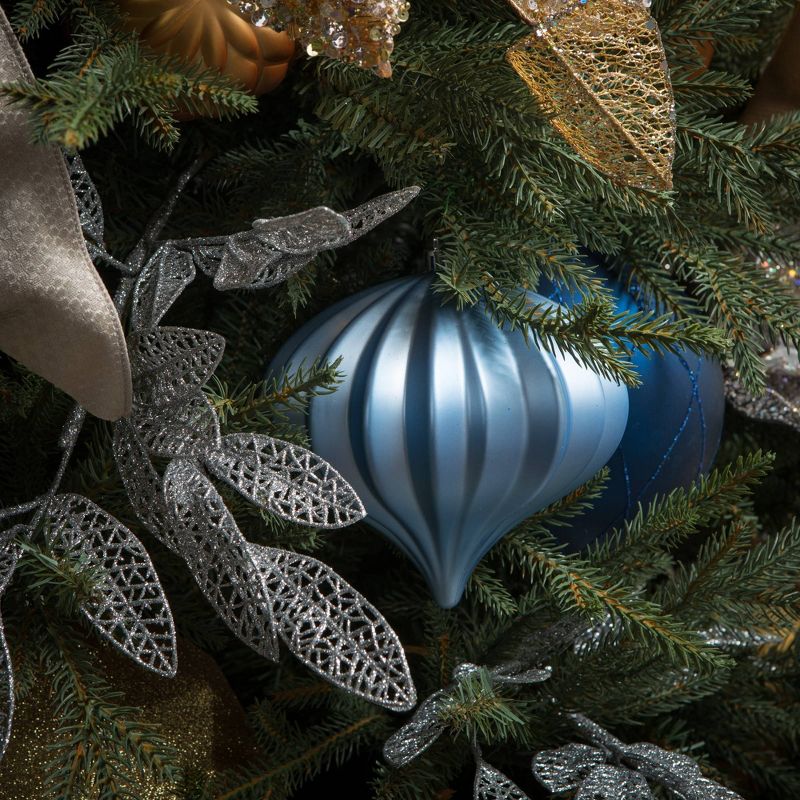 3ct Vickerman 5.7" Matte Onion Ornament, UV Coated Ornament Set Periwinkle