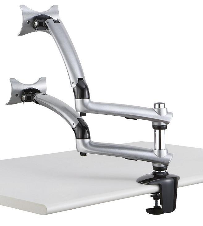 Cotytech Dual Apple Desk Mount Spring Arm Clamp Base - Silver DM-GSDA-C
