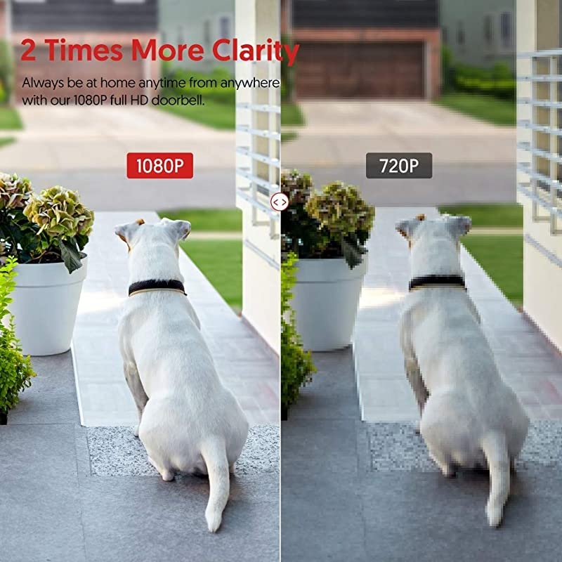 WiFi Video Doorbell Camera 1080P HD with Chime Smart Doorbell Battery Powered with Night Vision Motion Activated Alerts and Tow Way Audio for Home Security