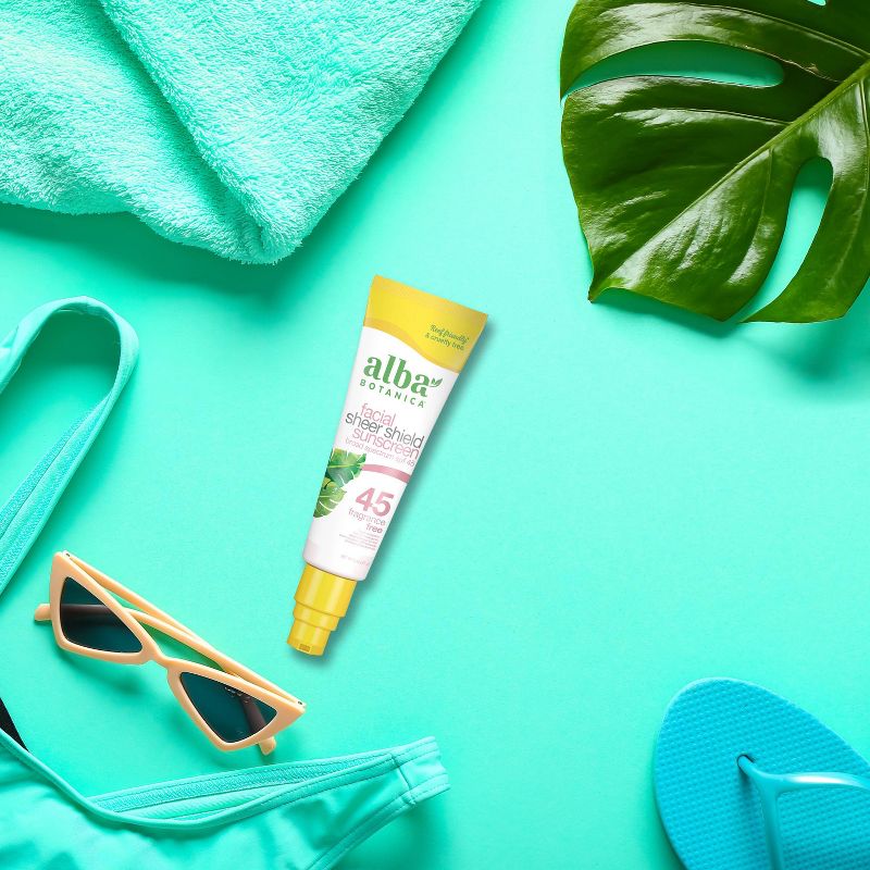 Alba Botanica Sheer Shield Facial Sunscreen - SPF 45 - 2oz