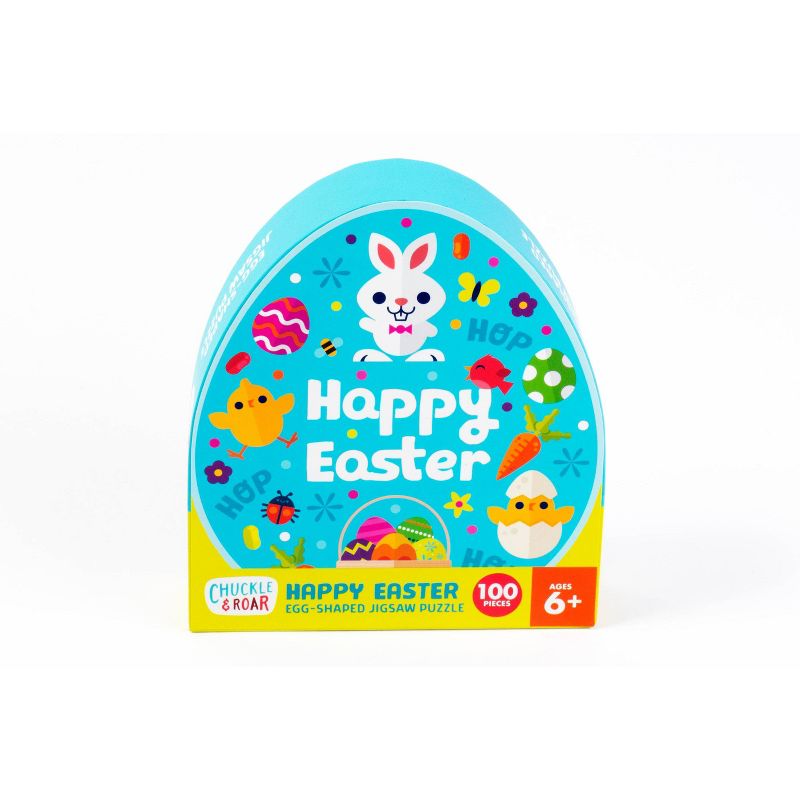 Chuckle & Roar Happy Easter Egg-Shaped Jigsaw Puzzle 100pc