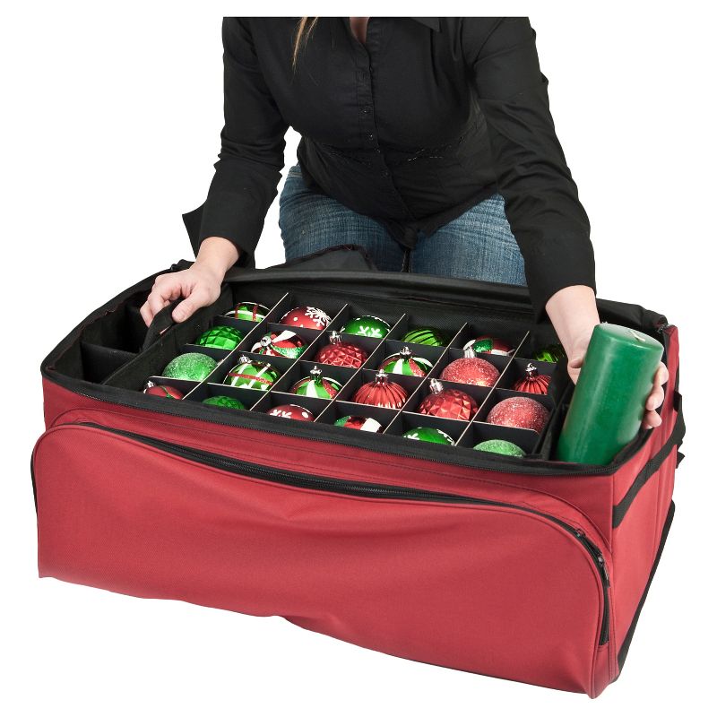 TreeKeeper Santa's Bags 3 Tray Ornament Storage with Side and Front Pockets
