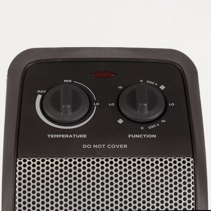 Pelonis HF-0063 1500-Watt 2-Setting Portable Oscillating Small Room Digital Fan and Personal Space Heater, Black