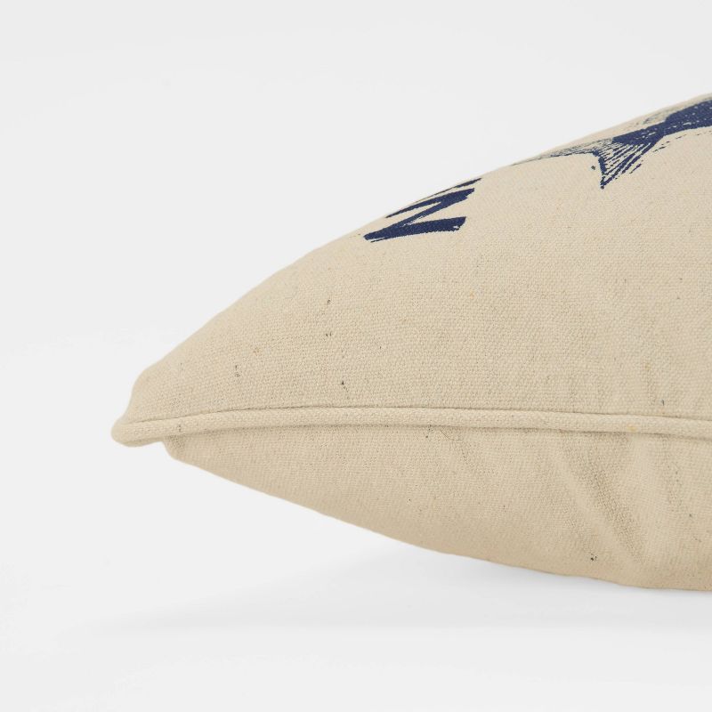 20"x20" Gone Fishin Polyester Filled Throw Pillow Natural - Rizzy Home