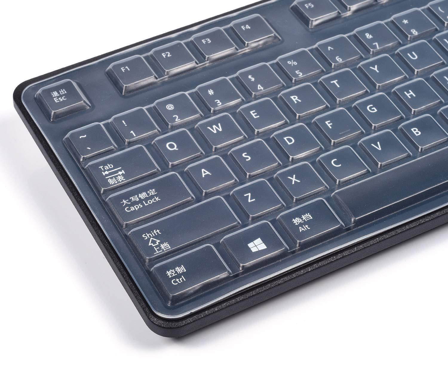 Anti Dust Waterproof Silicone Keyboard Protector Skin Cover for Dell Keyboard KB212-B KB4021 US Version (Clear)