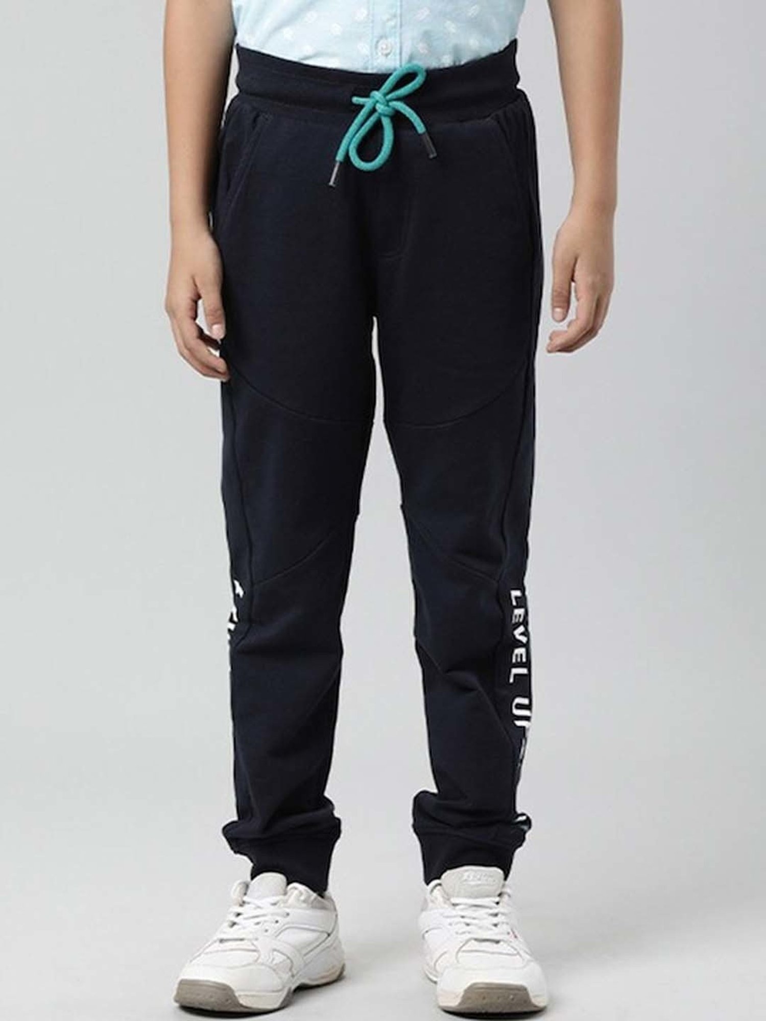 Indian Terrain Kids Navy Printed Joggers
