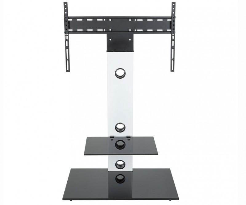 AVF FSL700LESW-A Lesina TV Floor Stand With TV Mounting Column For 32-Inch To 65-Inch TVs, Satin White With Black Shelf