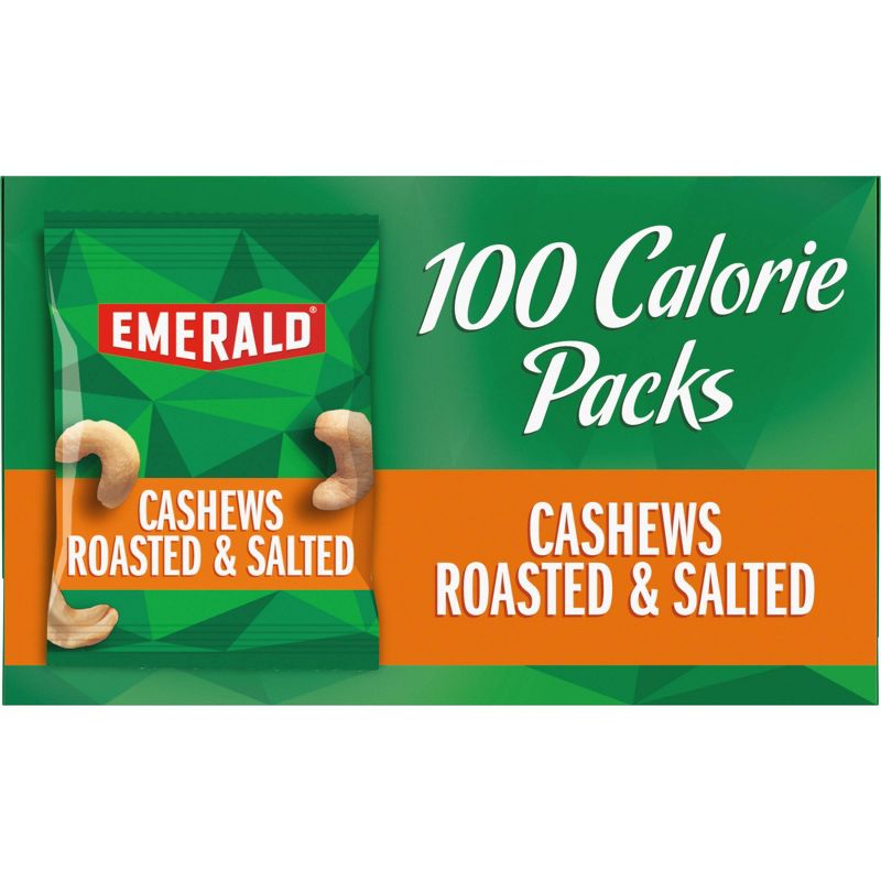 Emerald 100 Calories Cashews Roasted and Salted - 4.41oz/7ct