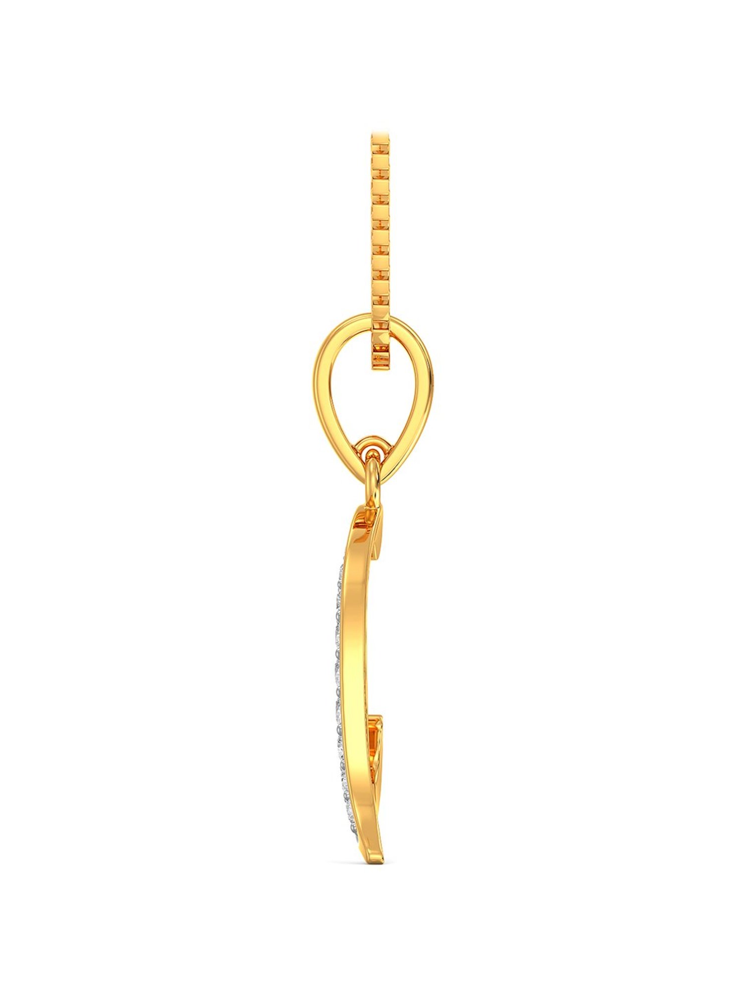 Mia by Tanishq Dual Radiance 18k Gold & Diamond Pendant with Chain