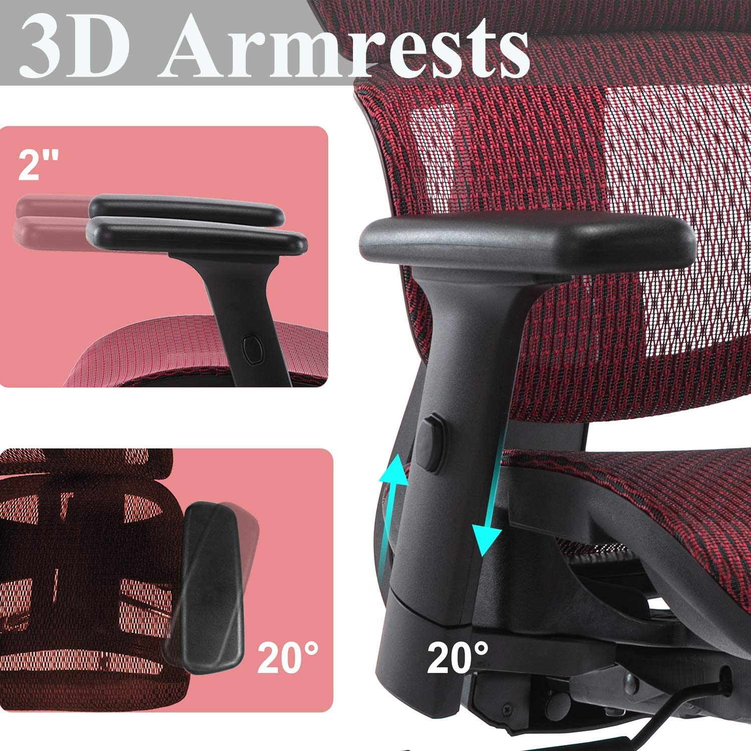 Gaming Chair, Racing Style Computer Desk Chair Padded Armrests Ergonomic Lumbar Support Adjustable Height