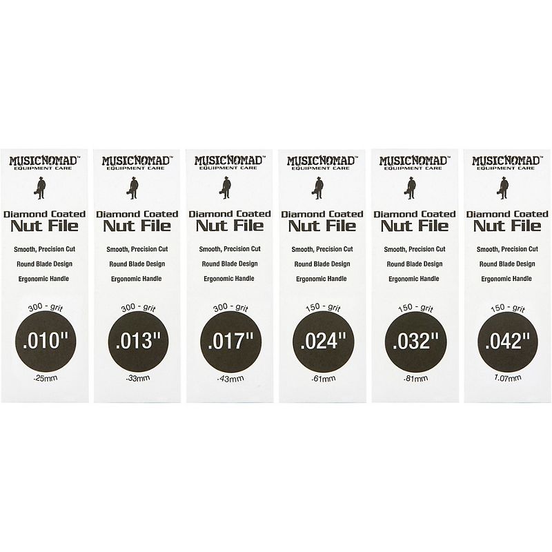 Music Nomad 6-peice Electric Guitar Diamond Coated Nut File Set - Super Light Strings