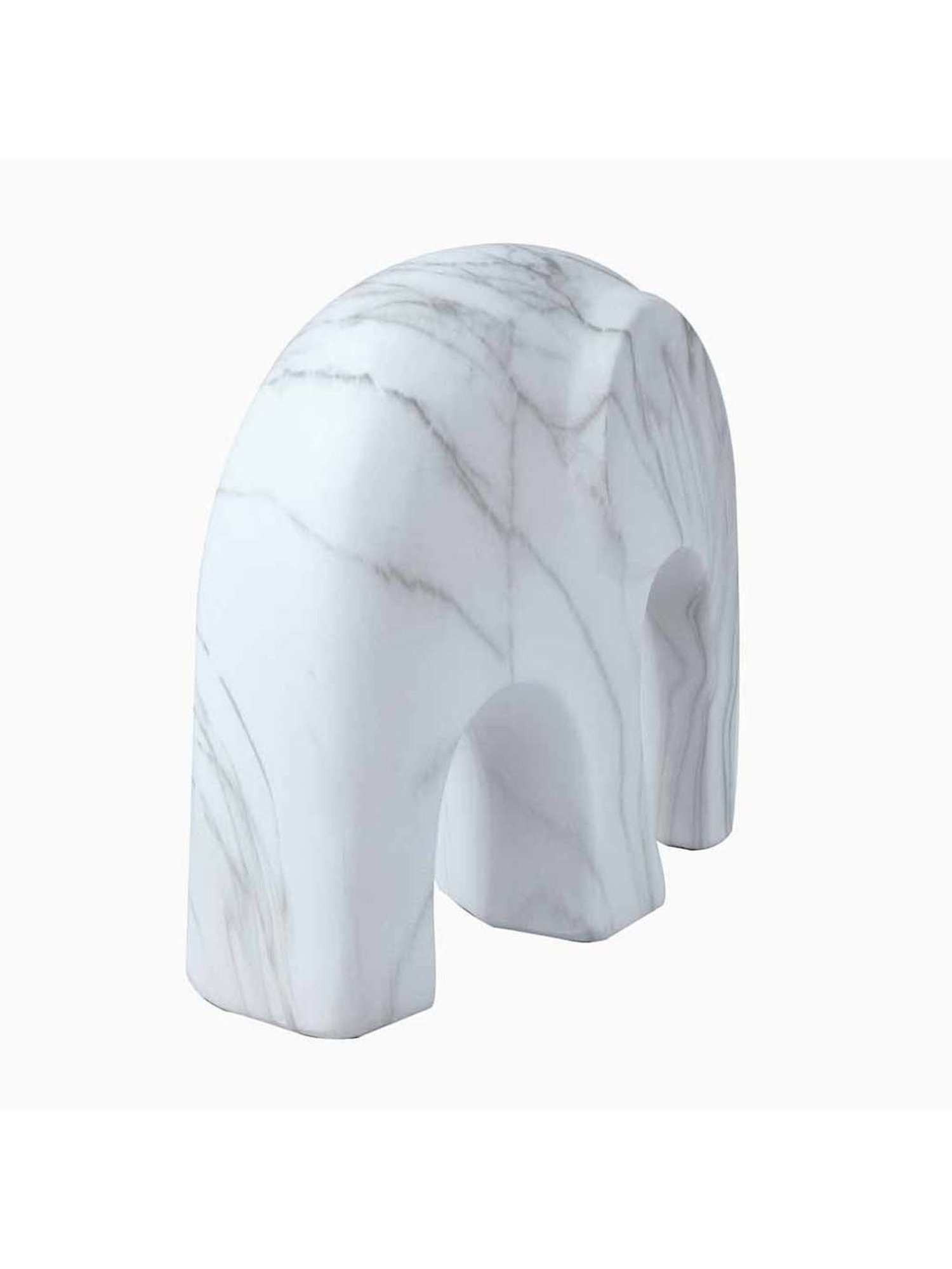 @Home White Ceramic Elephant Showpiece