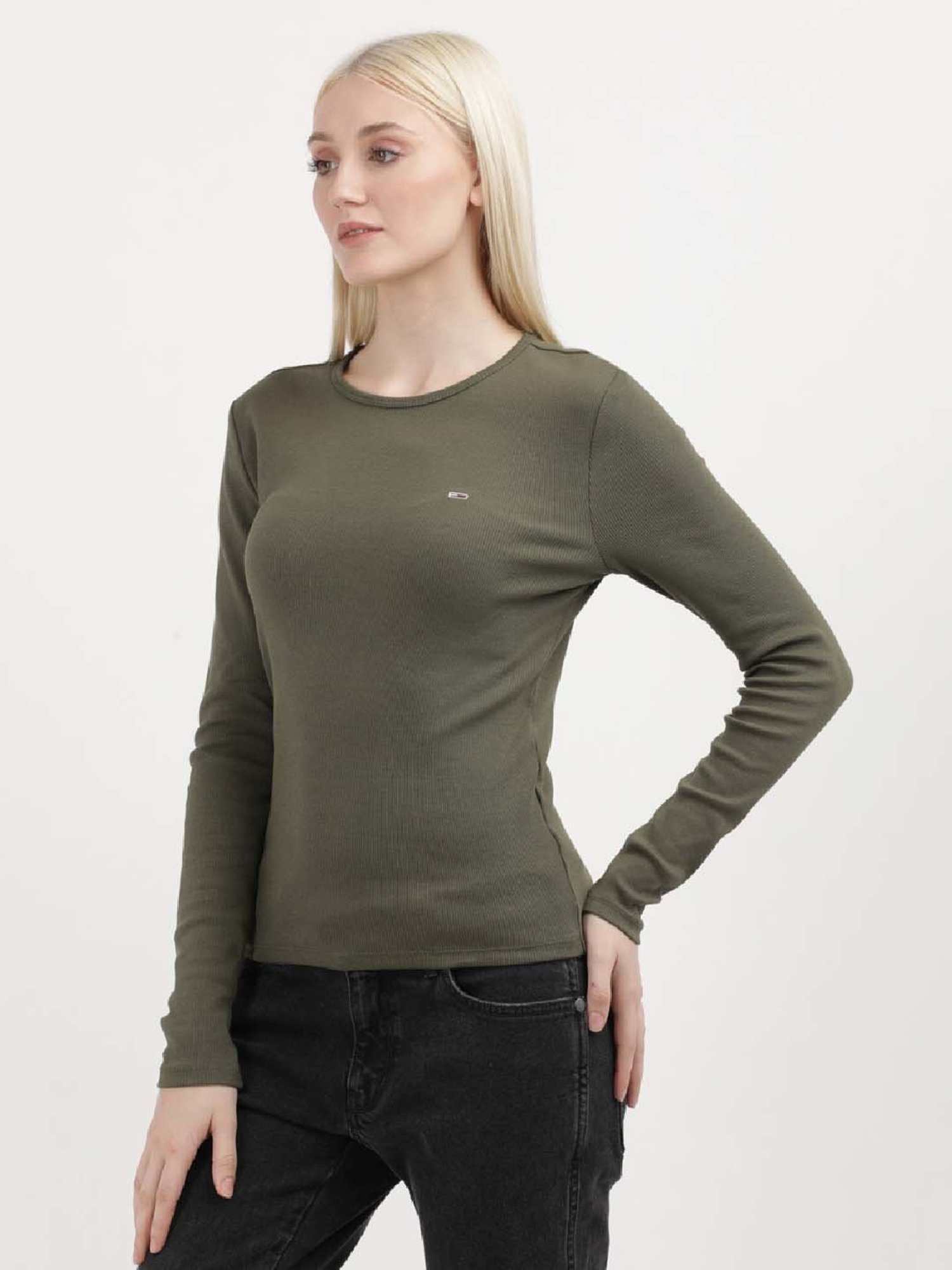 TOMMY HILFIGER Army Green Cotton T-Shirt