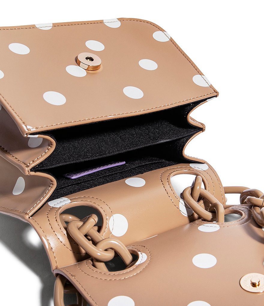 House of Want OG Polka Dot Vegan Leather Chain Link Strap Shoulder Bag