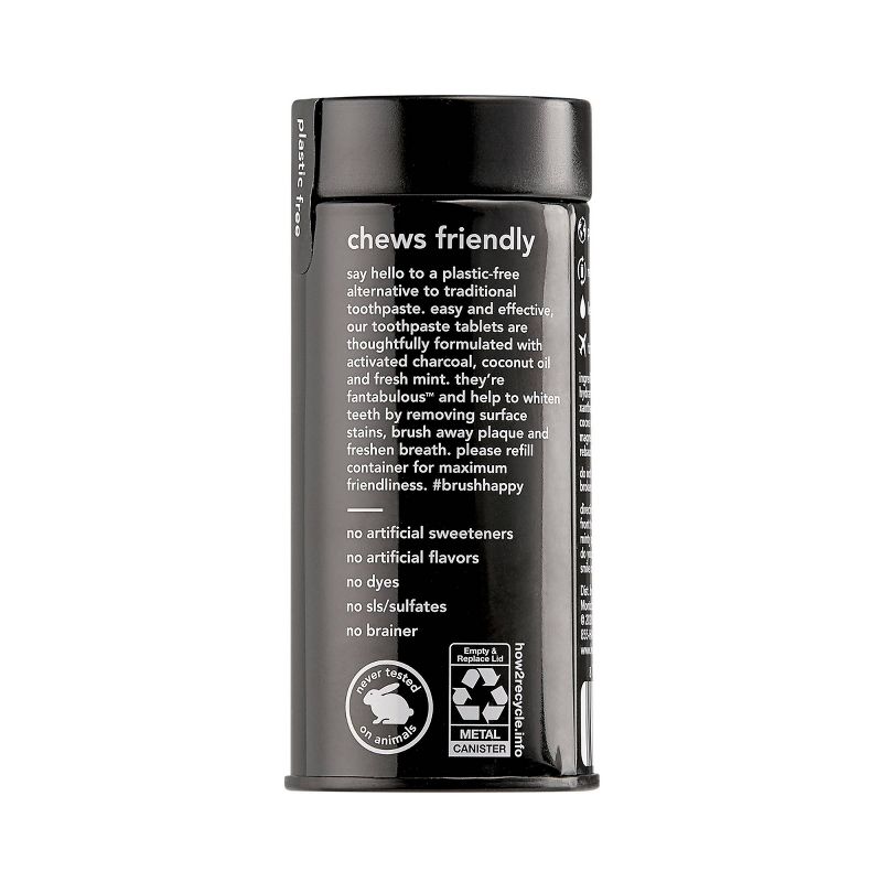 hello Activated Charcoal Whitening Toothpaste Tablets, Natural Mint Fluoride Free - Trial Size - 60ct