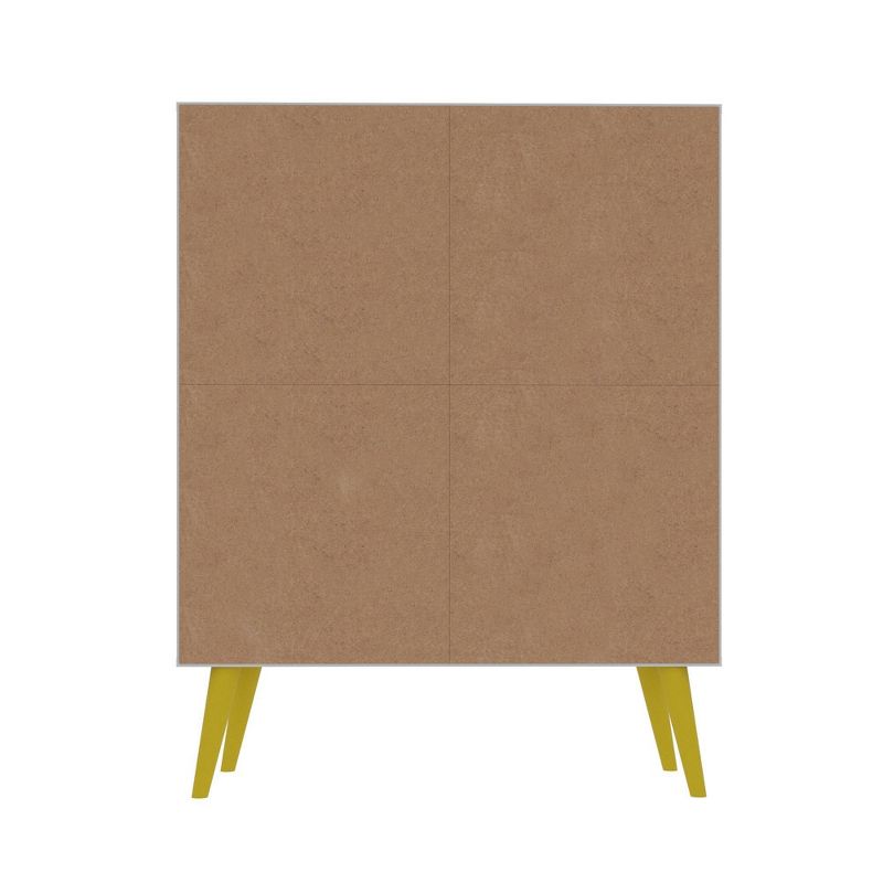 45.28" Avesta High Double Cabinet White/Yellow - Manhattan Comfort