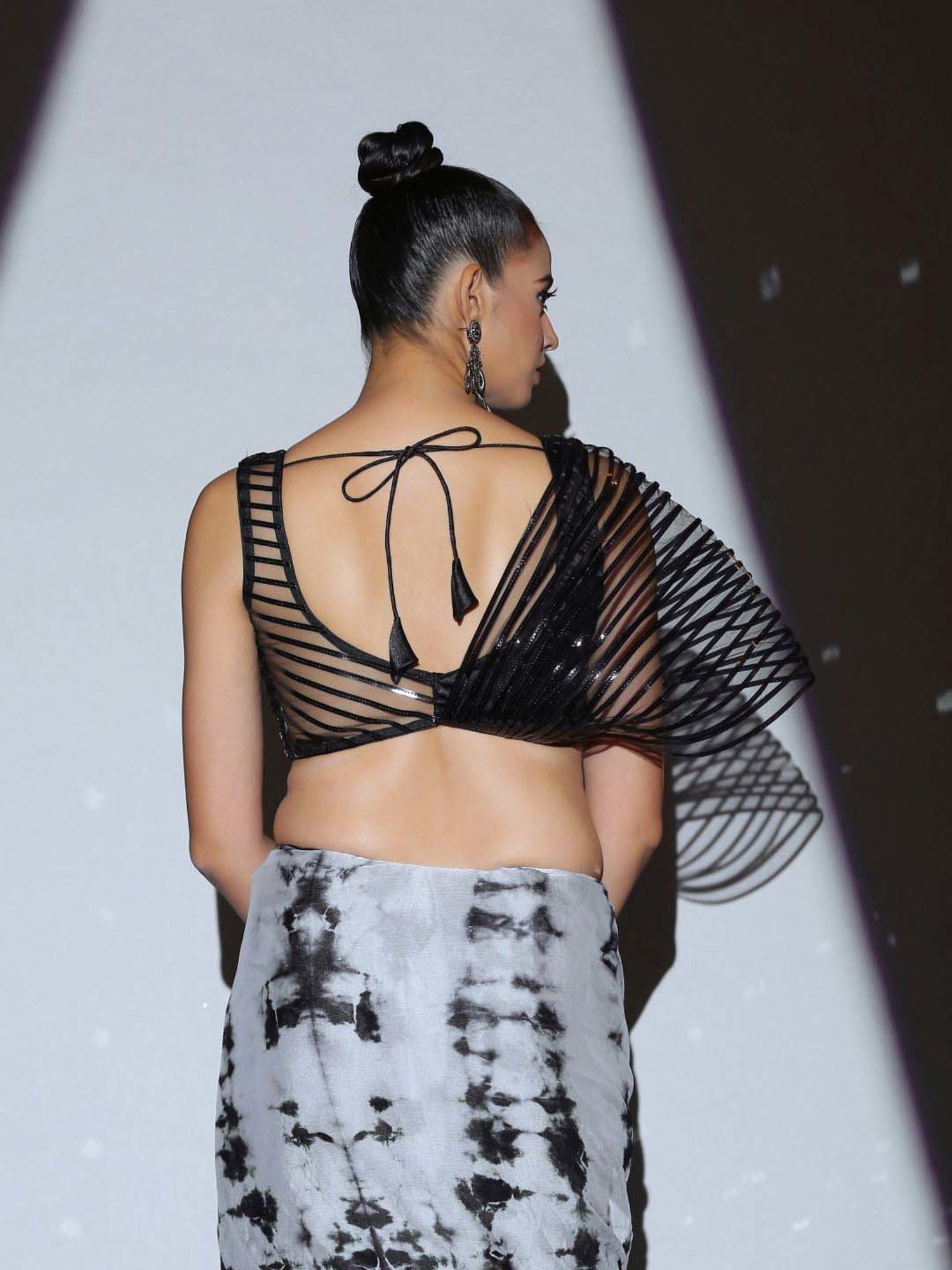 Swtantra Black Striped Readymade Blouse