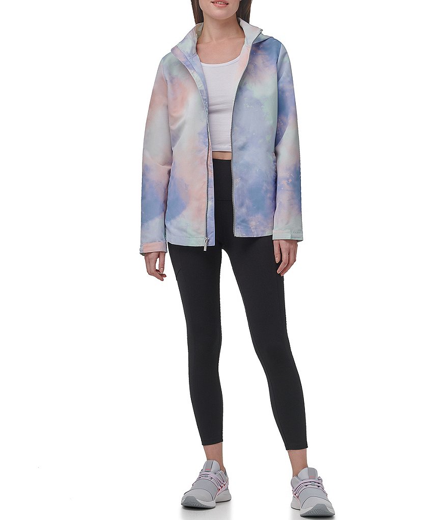 Marc New York Tie Dye Water Resistant Hooded Windbreaker