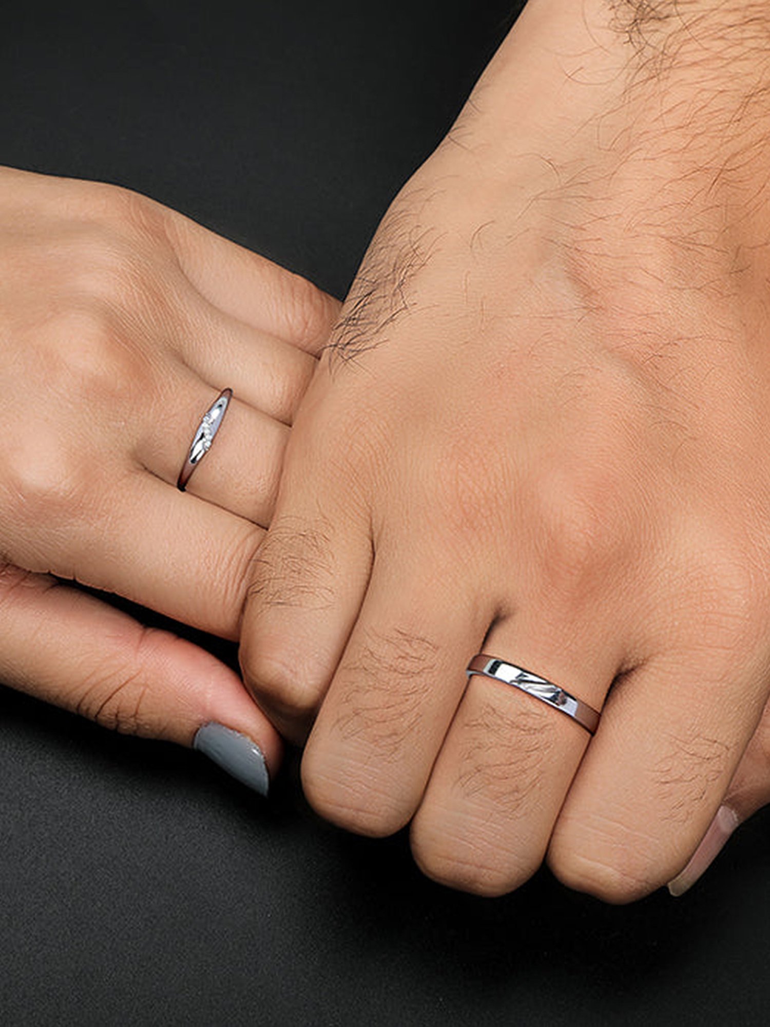 GIVA 925 Silver Love Unfolds Bands for Couples