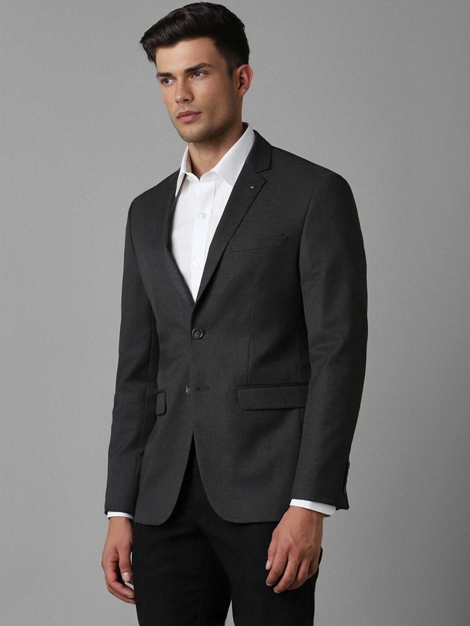 Louis Philippe Grey Slim Fit Blazer