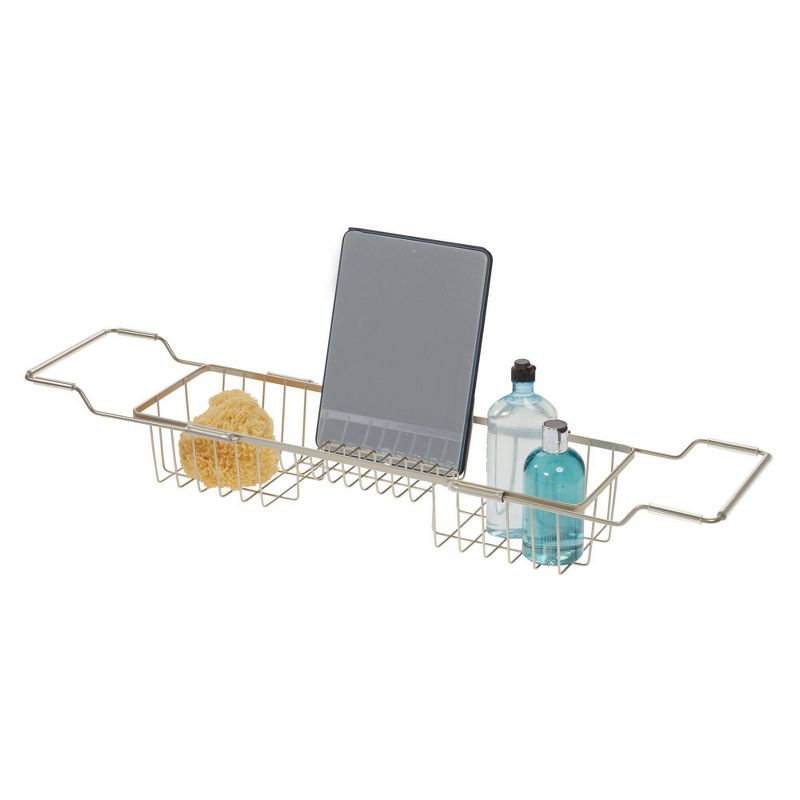 Everett Adjustable Over the Bathtub Caddy Silver - iDESIGN