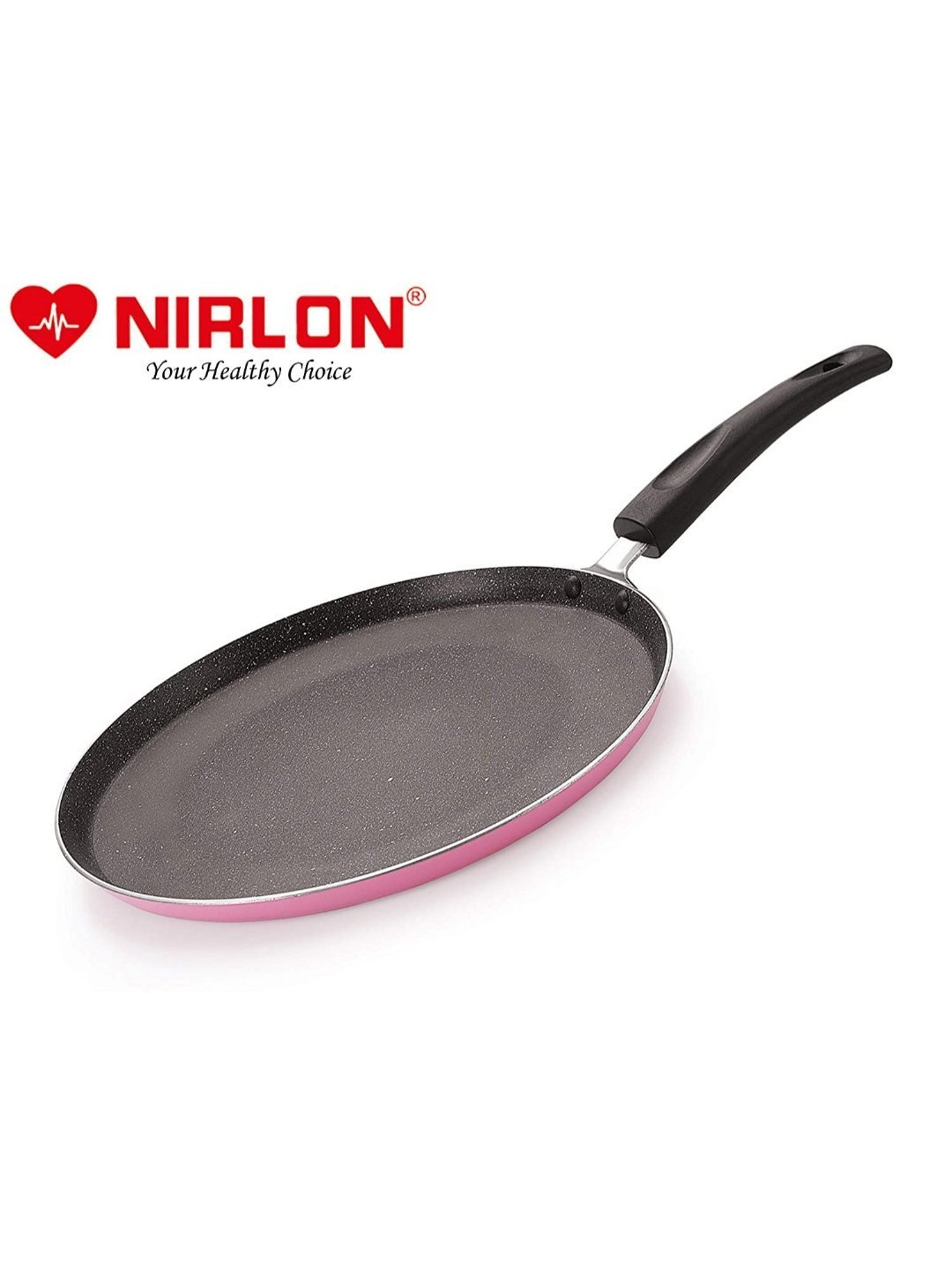 Nirlon Pink Aluminium Non-Stick Flat Dosa Tawa