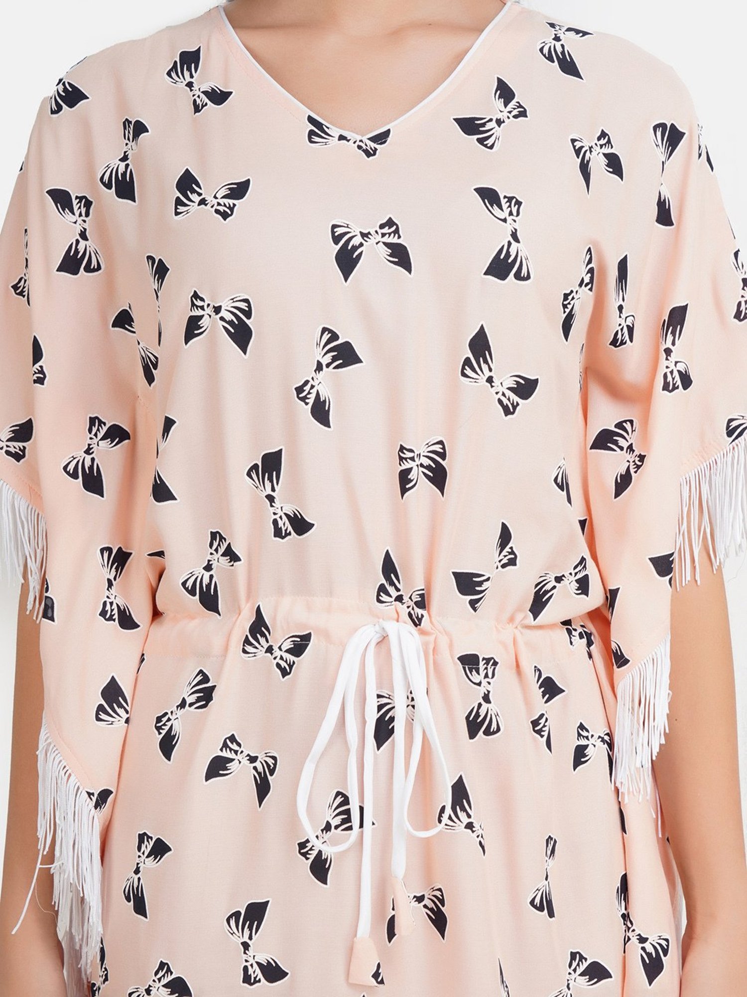 KOI SLEEPWEAR Peach Printed Kaftan Nighty