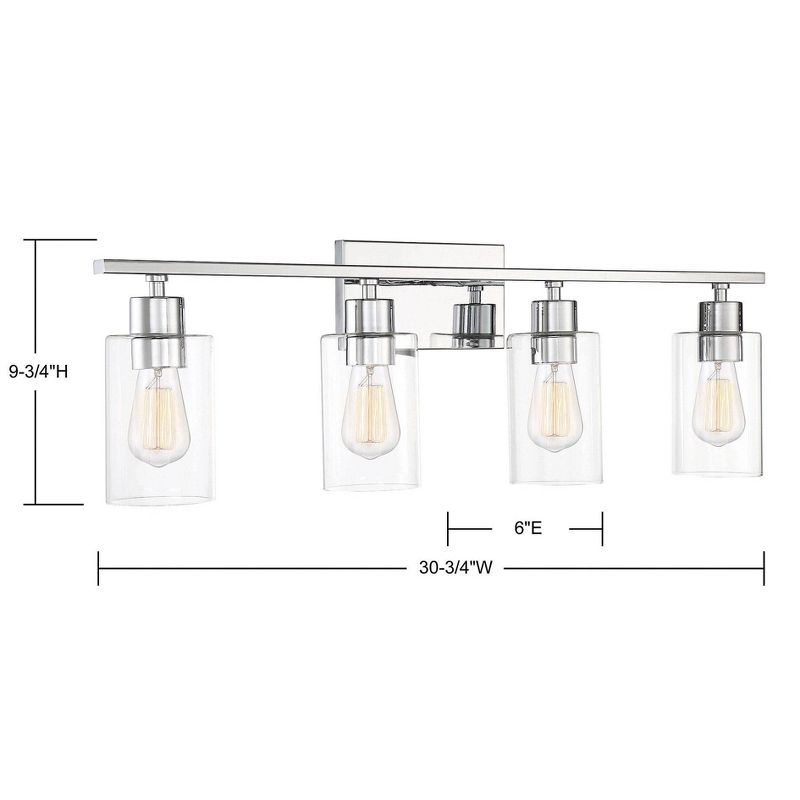 4 Light Bath Sconce with Glass Polished Chrome - Aurora Lighting