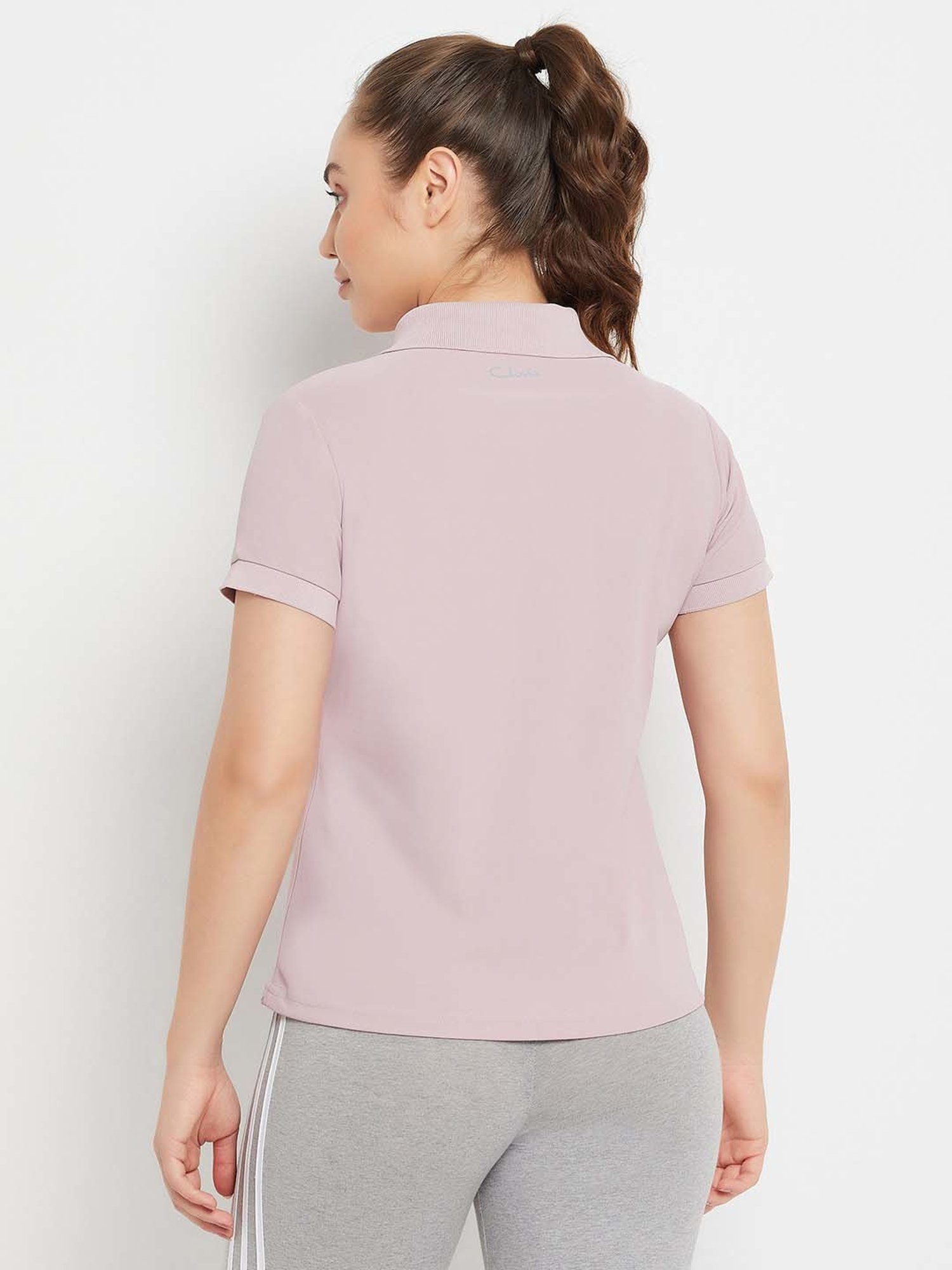 Clovia Purple Regular Fit Sports T-Shirt