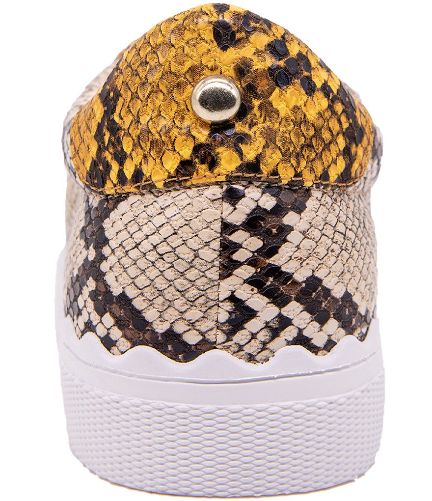 BCBGeneration Lanie Scalloped Snake Print Lace-Up Sneakers