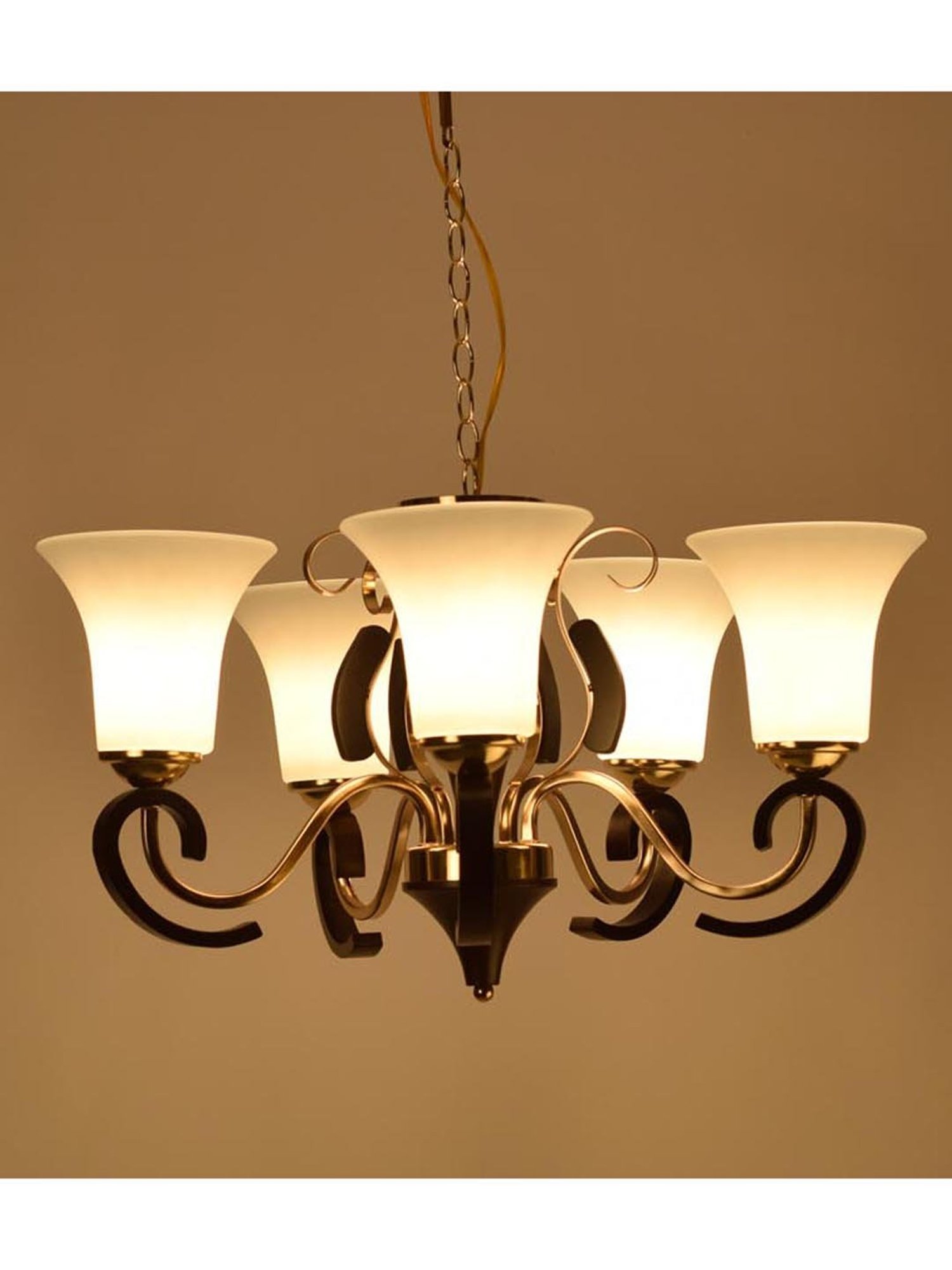 Fos Lighting Antique Brass Finish Allure 5 Light Chandelier - Set of 1