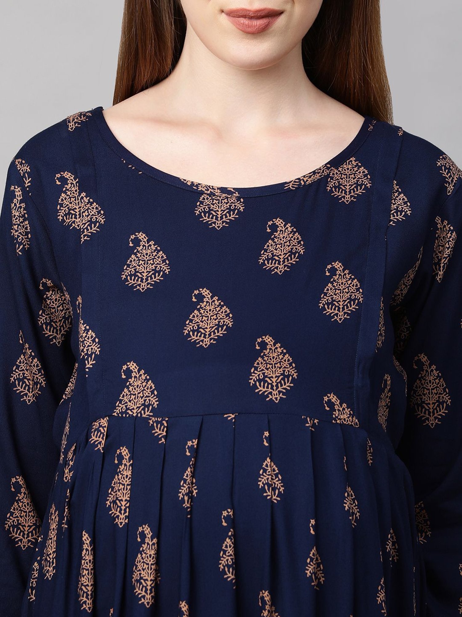 MomToBe Navy Printed Maternity Dress