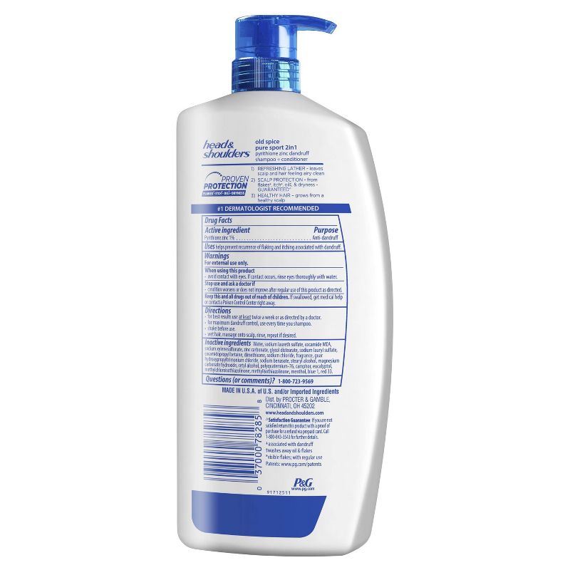 Head and Shoulders Old Spice Pure Sport Anti-Dandruff 2 in 1 Shampoo and Conditioner - 31.4 fl oz