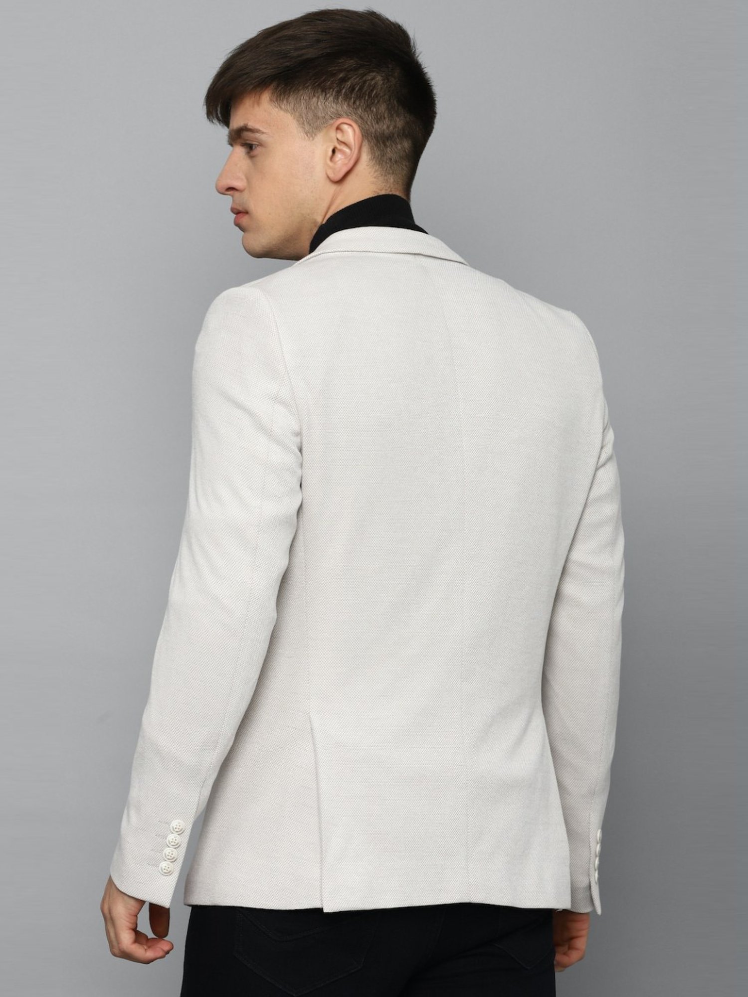 Louis Philippe Sport Beige Cotton Slim Fit Texture Blazer